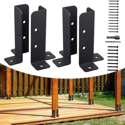 4Pcs Adjustable Deck Post Anchor Base Brackets Fence for Pergola Fence Railing Mailbox Pavilion Garden Tool 2