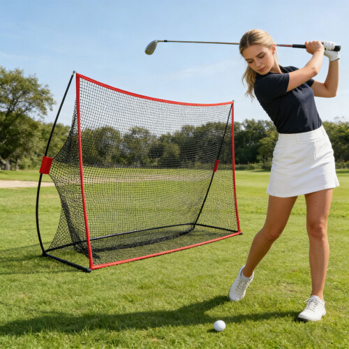 Eenvoudig te verplaatsen golftrainingsnet van-Rood 2