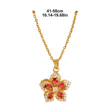 Unieke roterende bloemen zirkoon hanger ketting titanium-Multi