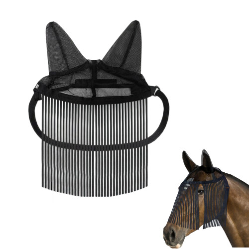 Moustiquaire équine réglable avec couture renforcée et textile 1