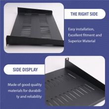 1U Server Rack Mount Shelf Vented Cantilever Tray for 19Inch Network Equipment Rack & Cabinet