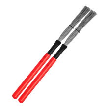 Red Maple Handle Drum Brushes for Jazz Drummers,  Percussion Wire Brushes for Beginners and Students