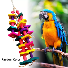Parrot Pet Bird Chew Toys Perch Budgie Cockatiel Toy Hanging Swing Cage Wooden
