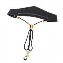 Adjustable PU Leather Saxophone Neck Strap with Comfort Cotton Padding and Brass Hook for Alto Tenor