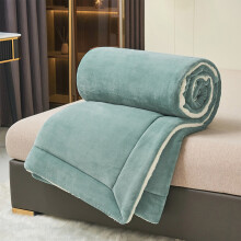 Twin Size Milk Velvet Lambswool Double-Layer Fleece Blanket, 80"x60", Autumn/Winter Warm Multifunctional Cover – Compatible with Twin Beds