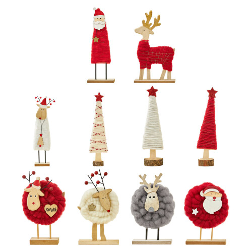 Handmade Wool Felt Santa Clause Reindeer Christmas Tree-G 1