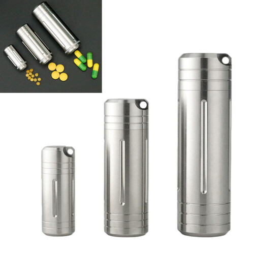 Edelstahl Pillen Box Tragbare Wasserdichte Medizin Box Fall-S 2