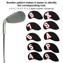 10Pcs Neoprene Iron Head Covers Set Golf