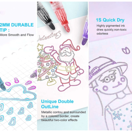 Outline Pens Metallic, Coloring Lightstick Graffiti Pen 2