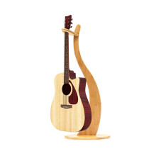 Handmade Bamboo Guitar Stand with Hanger, NonSlip Floor Bass and Acoustic Holder, 40Inch for Home Studio