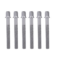 6 Pack 60mm Bass Drum Tension Rods, Standard Drum Key Replacement Set