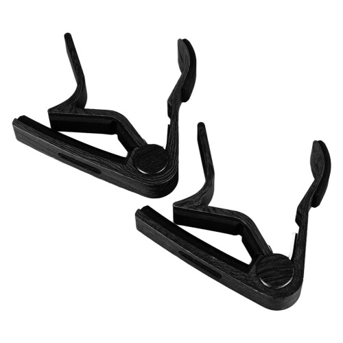 Guitar Capo 2 Pack, Adjustable SpringLoaded Quick Change for Acoustic Guitar with 5 Picks, Black 1