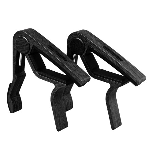 Guitar Capo 2 Pack, Adjustable SpringLoaded Quick Change for Acoustic Guitar with 5 Picks, Black 2