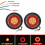 Luzes Traseiras para Reboque de Caminhão de LED Vermelho/Âmbar 6X 4 Polegadas Redondas Luzes Traseiras de Freio de Freio 8