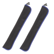 Flute Case Bag Shoulder Strap Water Resistant Soprano Recorder Mini Sax 2pcs Black with Blue Trim