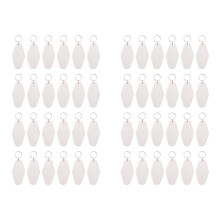 48 Stuks Vintage Motel Sleutelhanger DIY Hotel Sleutelhangers Warmteoverdracht Sleutelhangers Bulk Sublimatie (Wit)