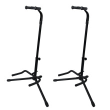 2X Metal Folding Guitar Stand, Adjustable Tripod Base, Universal for Acoustic and Electric Guitars