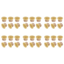Washing Brush,Dish Brush,36 Pcs Replacement Brush Heads Wooden Cleaning Dish Brush Refillable Kitchen Beech