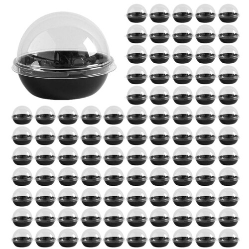 500 Pack Clear Plastic  Cupcake Container, Individual Packaging Treat Boxes with Dome Lids for  Muffin Macaron 1