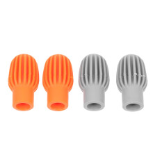 Drumstick Mute Tips 4 Pack Silicone Drumstick Silencer Covers for Practice, Orange Gray