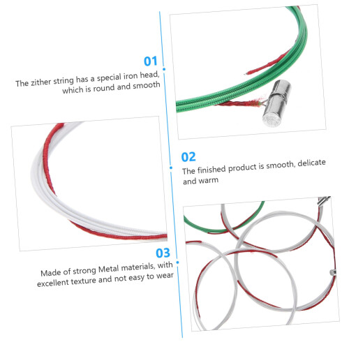 Guzheng Replacement Strings 10 Pack, Bright Tone, Stable Tuning for 21String Chinese Zither 2