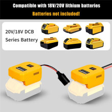 Batteriadapter med USB/Type-C/XT60 Port, 18V Till 12V Step Down Converter för 20V Batteri för Power Wheels RC Car