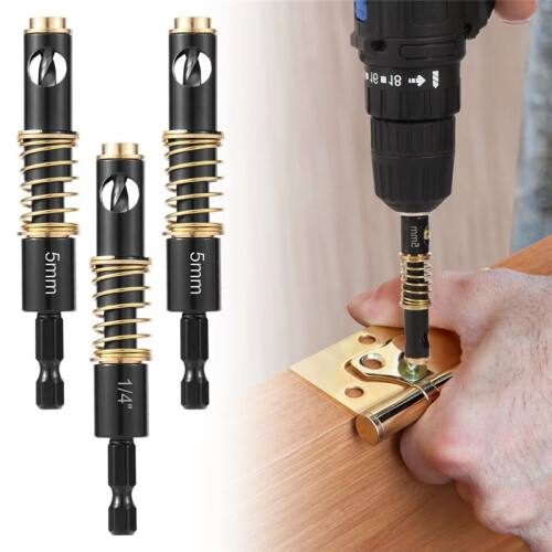 Hinge Drill Bit Set Solid Drilling Hinge Drill Bits Stable Door Hinge Drill Bit Fast Replacing Hex Shank Center 1