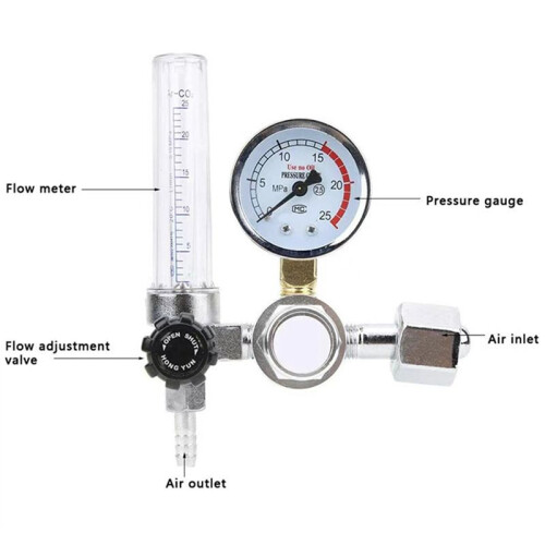 Argon Flow Meter Argon Regulator Meter Mig Tig 0-25 MPa, Standard Flow Meter, Welding Device, Argon Pressure Reducer 1