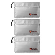 3X Feuerfeste Dokumenten Tasche, Wasserdichte und Feuerfeste Geld Tasche mit Reißverschluss
