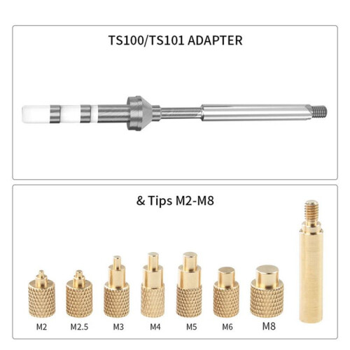 Heat Set Insertion Tool M2-M8 Hot Melt Messing Rändelmutter Eingebettete Einsteckspitze Pressadapter936 TS100 TS101 Lötkolben