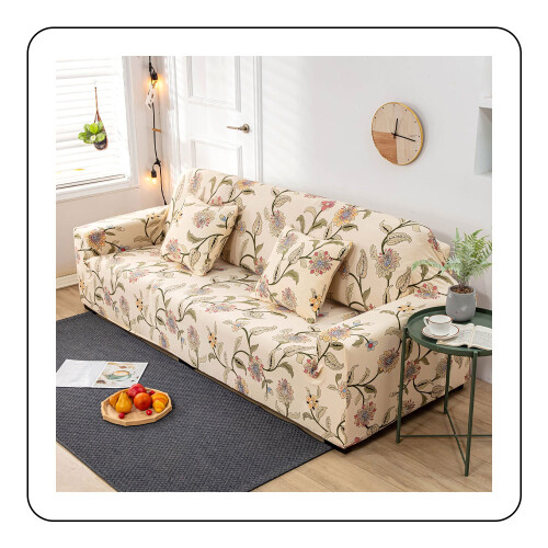 Housse extensible pour canapé, design élégant avec bas élastique, protection lavable pour meubles de salon (diversité de styles, utilisation