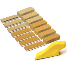 70-Teiliges Schleifpapier-Set, 3,5 X 2,5 Cm Handschleifblock für Nasses, Trockenes Klettband, Aluminiumoxid, KöRnung 80 Bis 600, Für Holzhandwerk