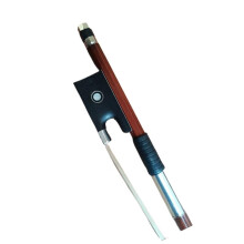 Violin Bow for Beginners, Brazilian Red Sandalwood Round Stick, Mongolian Horsehair, Ebony Frog