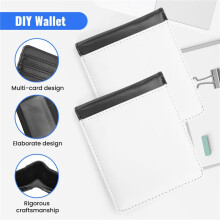 4 PièCes Portefeuille Sublimation Portefeuille Transfert Chaleur Vierge Portefeuille Sublimation Vierge avec FenêTres D'Identification pour