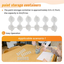 10 Strips 60 Pots Empty Paint Pots White Paint Cup Strip Paint Storage Containers Painting Crafts Supplies for Classroom