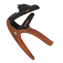 Guitar Capo for Acoustic and Electric, Ukulele Compatible, Zinc Alloy, Deep Wood Grain Color