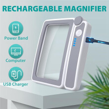 Magnifying Glass with Light Reading Gifts - Rechargeable LED Page Magnifier 4X for Book Lovers Handheld Vision Aids