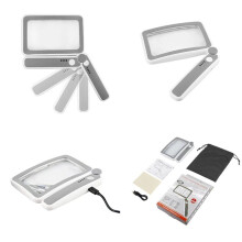 Magnifying Glass with Light Reading Gifts - Rechargeable LED Page Magnifier 4X for Book Lovers Handheld Vision Aids