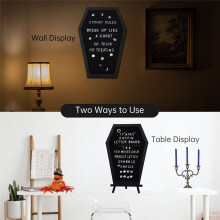 Black Letter Board, Gothic Message Board Office Home Decor Letter Board with 340 White Changeable Characters