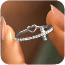 925 Sterling Silver Cross Ring for Women, Cubic Zirconia Faith/Hope Christian Jewelry – Compatible with Easter, Baptism, Christmas Gifts