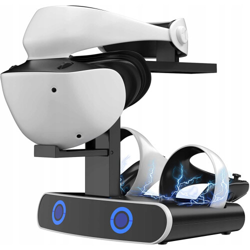 Ladestation med indikatorlampe og organiseringsstativ til PS VR2