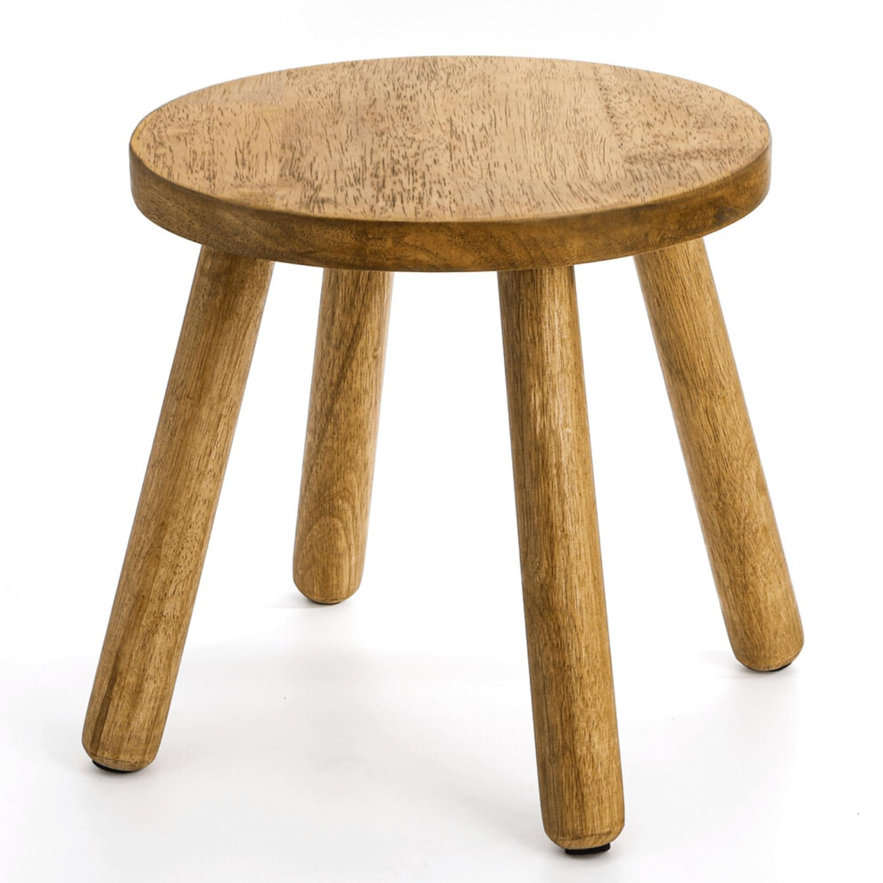 12 Inch Round Wooden Step Stool For Adults, Nonslip, 300 Lb Capacity 9092120940381