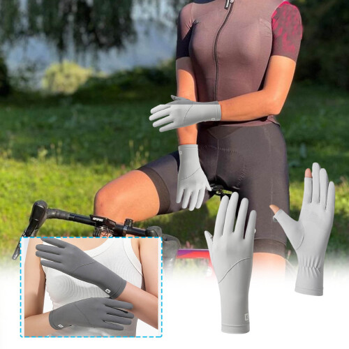 Women's UPF 50+ Sun Gloves Ice Silk Breathable Touchscreen 2
