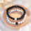 Partnerarmbänder – Schwarzer Achat & Weißer Howlith 5