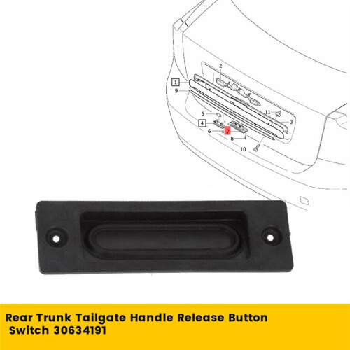Car Tailgate Handle Button Boot Lid  30634191 for  S40 V50 S80 XC60 2004-2012 Rear Trunk Release Button 1
