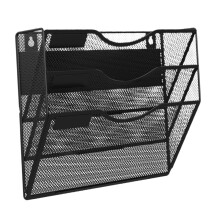Wall Mounted File Organizer, 3Tier Mesh File Holder for Home or Office Documents and Mail