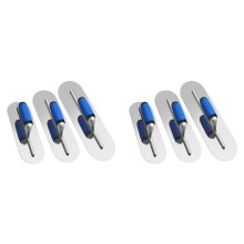 6PCS Stainless Steel Pool Trowel Set (16inch/14inch/12inch) Flat Concrete Finishing Trowel Tools