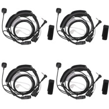 4pcs 2.5mm Throat Microphone Earpiece Headset Mic PTT for Walkie Talkie Radio TLKR T5 T80 T60 T6 T8