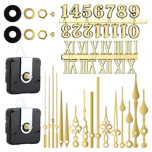 6X Clock Mechanism Silent Quartz Movement Machine Wall Hands Pointer Set for Replacing Clock Replacement Parts 2