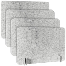 4Piece Desk Dividers, Acoustic Felt Privacy Panels for Office and Classroom, Gray Stone Texture